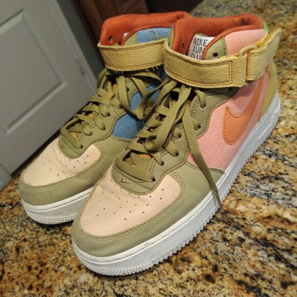 Rare Nike Air Force 1 Mid Sun Club Tan Multi Size 9 NO BOX Nice! main image 6